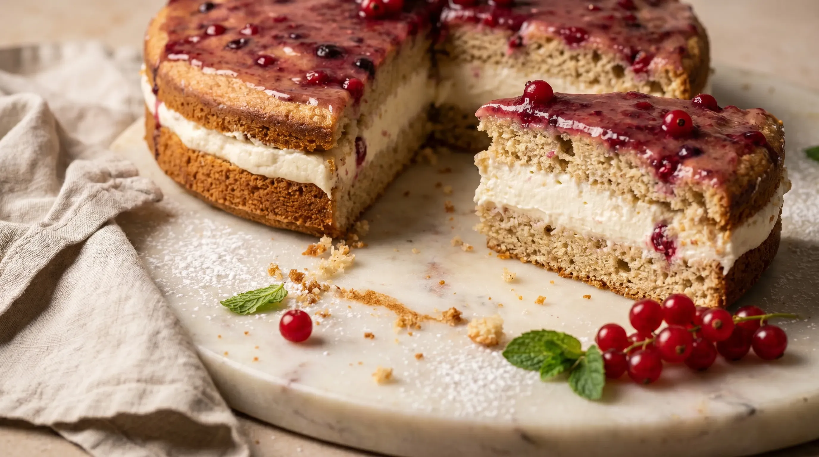 Veganer Johannisbeer-Kuchen