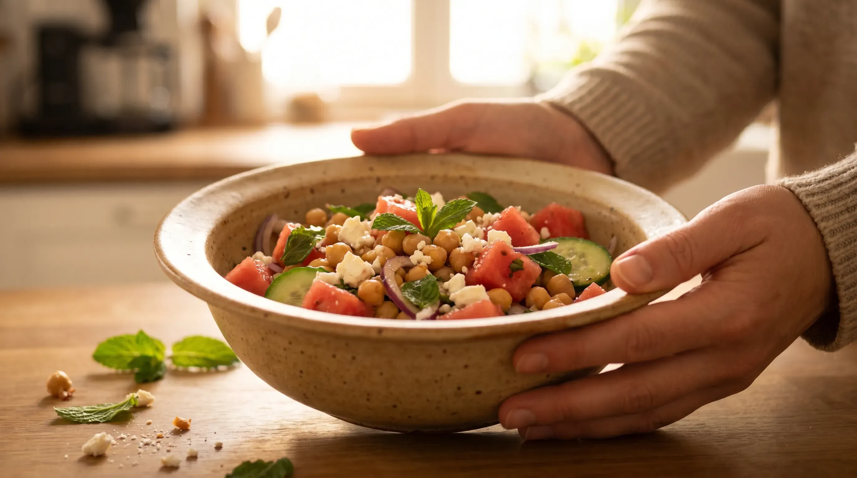 Wassermelonen-Kichererbsen-Salat
