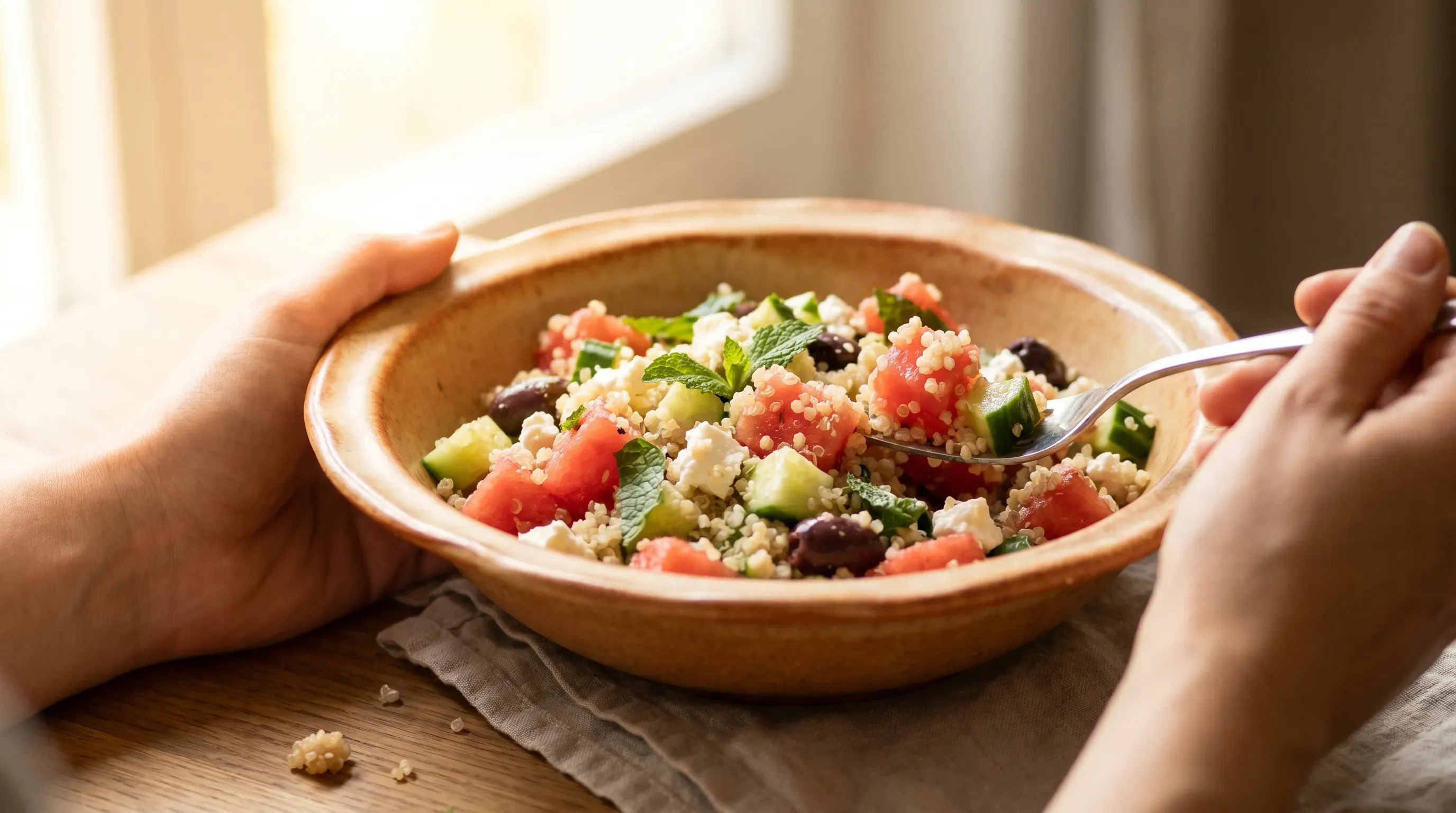 Wassermelonensalat mit Quinoa