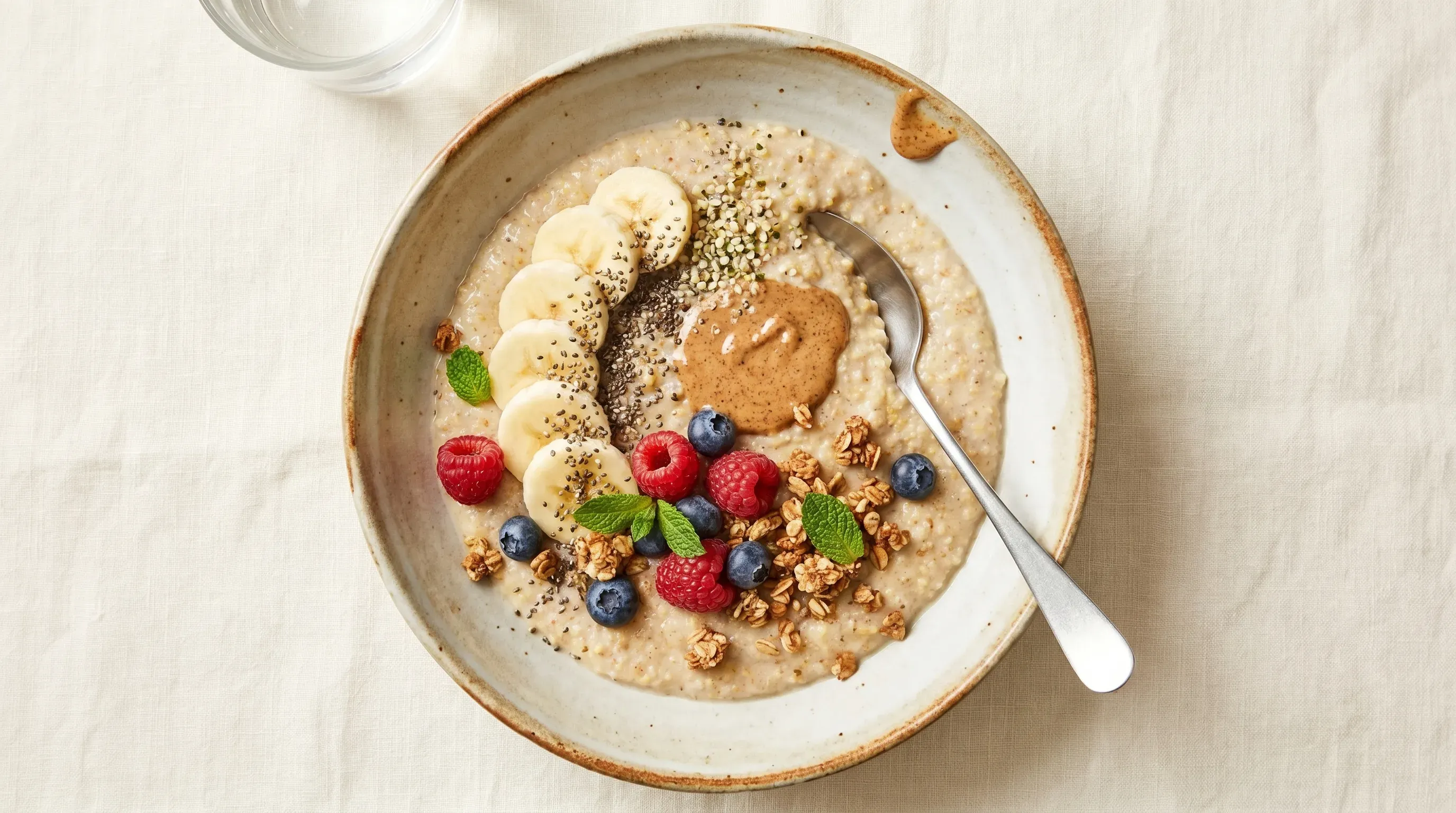 Zimtiger Hirsebrei mit Banane und Mandelmus