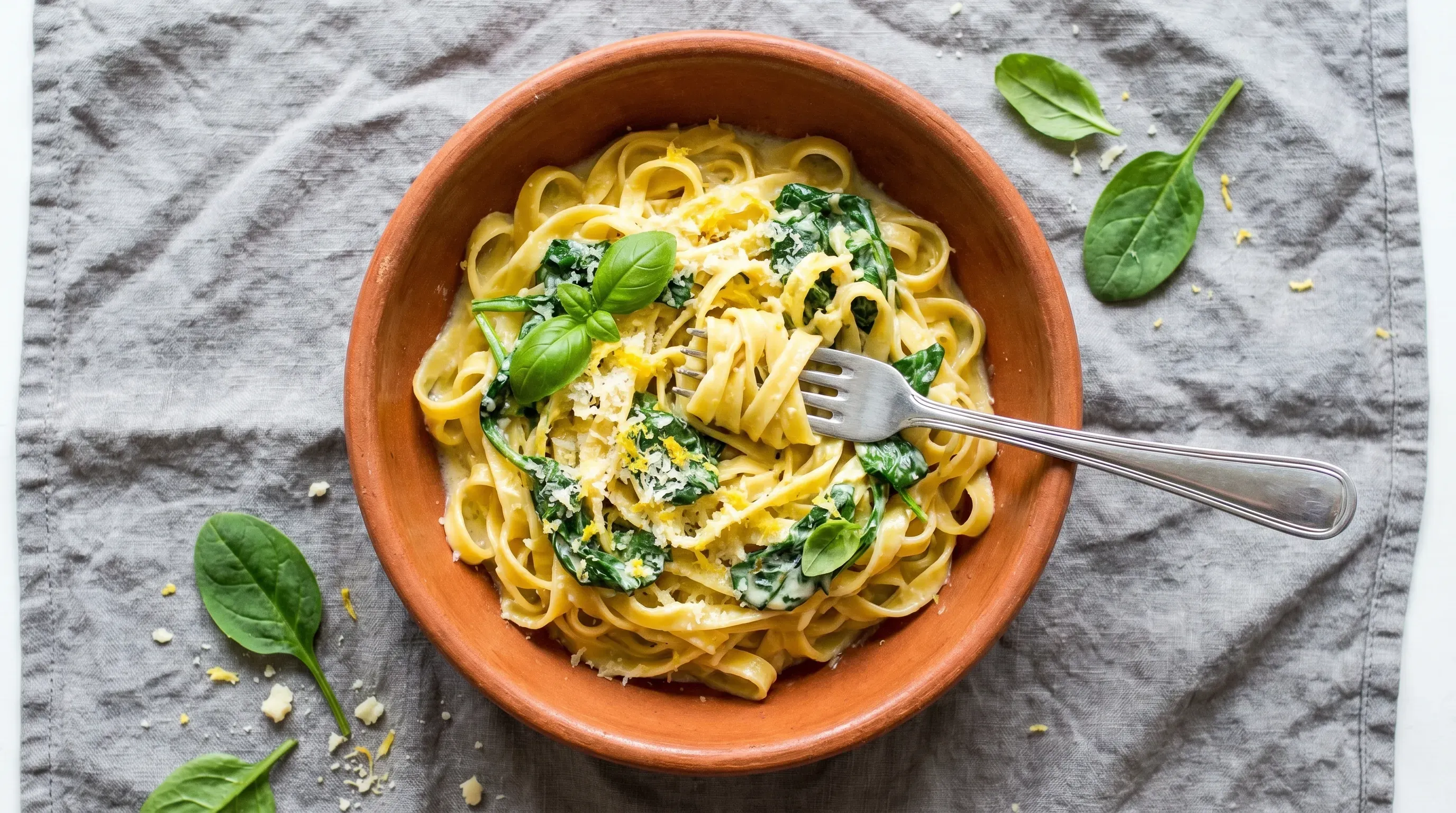 Zitronen-Spinat-Pasta