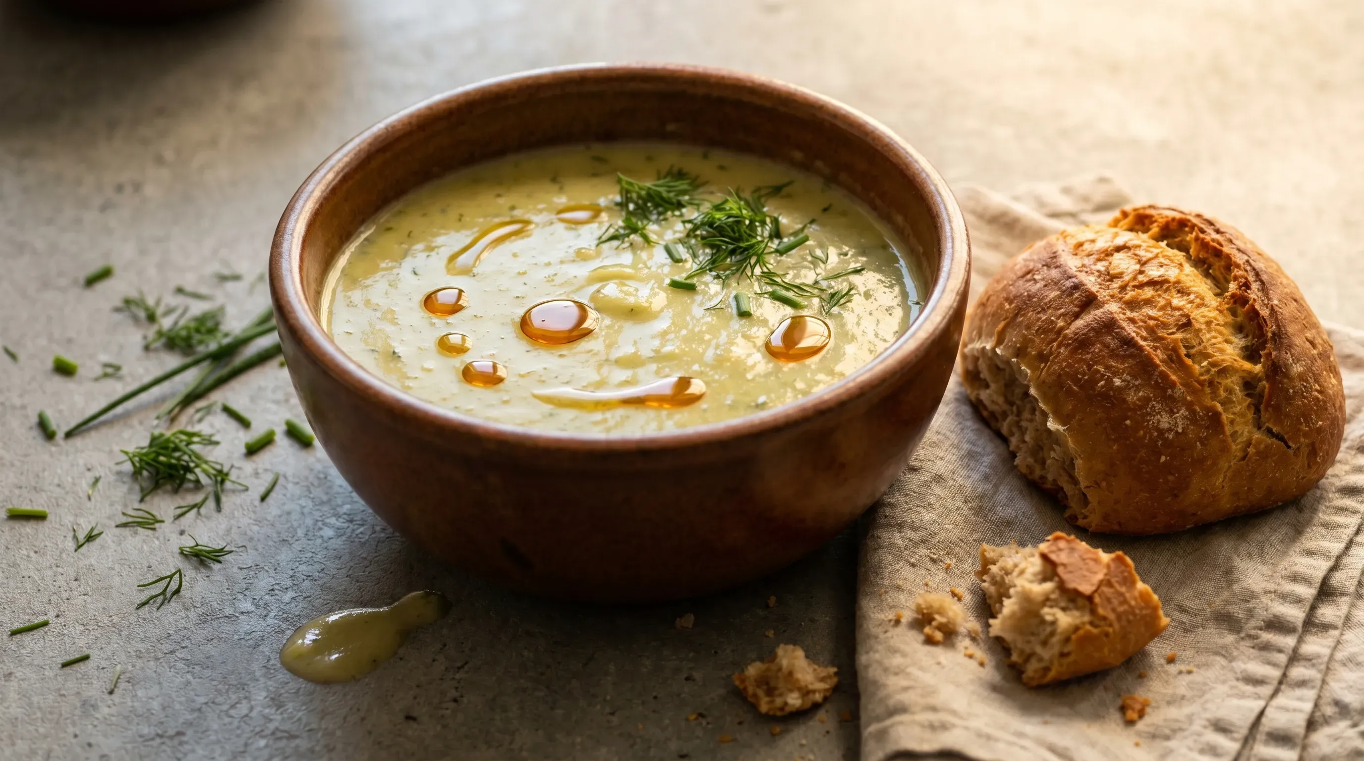 Zucchini-Cremesuppe mit Kartoffeln